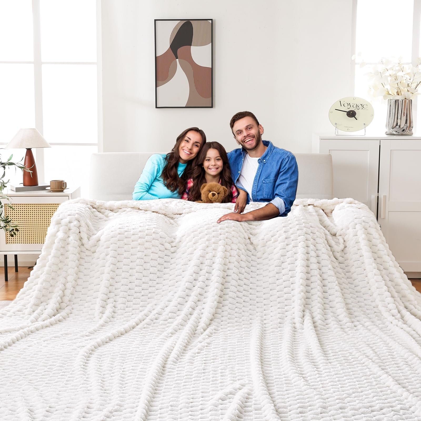 Amazon.com: Bnuitland Oversized King 3D Jacquard Flannel Blanket